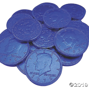 Bulk Fort Knox Dark Blue Chocolate Coins - 6 Bags (480 Piece(s))