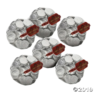 Bulk Fort Knox Silver Chocolate Coins - 6 Bags (480 Piece(s))