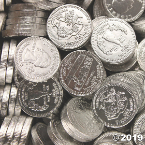 Bulk Fort Knox Silver Chocolate Coins - 6 Bags (480 Piece(s))