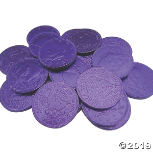 Bulk Fort Knox Purple Chocolate Coins - 6 Bags (480 Piece(s))