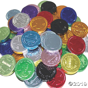 Bulk Fort Knox Rainbow Chocolate Coins - 6 Bags (480 Piece(s))