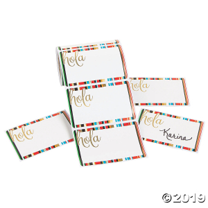 Fiesta Hola Sarape Print Name Tags (1 Roll(s))