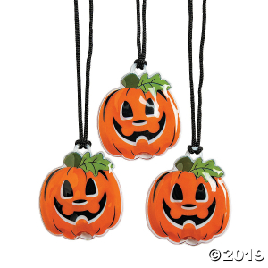 Light-Up Jack-O'-Lantern Necklaces (Per Dozen)