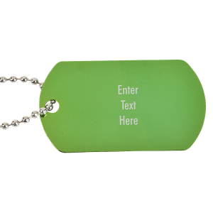 Personalized Green Dog Tag Necklaces (Per Dozen)