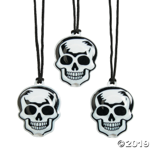 Light-Up Skull Necklaces (Per Dozen)