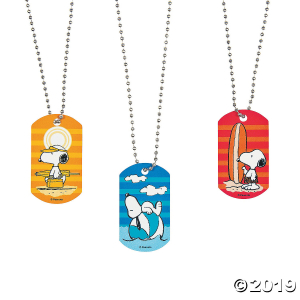 Peanuts® Summer Metal Dog Tag Necklaces (Per Dozen)
