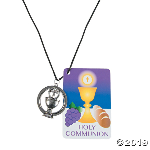 First Communion Necklaces with Card (Per Dozen)
