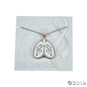 Lung Cancer Awareness Necklaces with Card (Per Dozen)