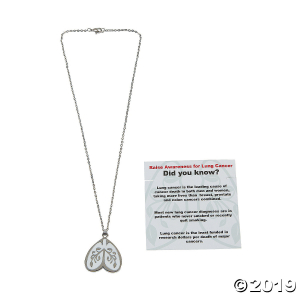 Lung Cancer Awareness Necklaces with Card (Per Dozen)