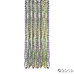 Heart-Shaped Mardi Gras Bead Necklaces (48 Piece(s))