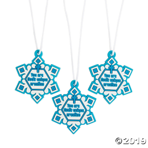 Religious Believe Snowflake Necklaces (Per Dozen)