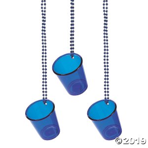 Blue Shot Glass Bead Necklaces (6 Piece(s))