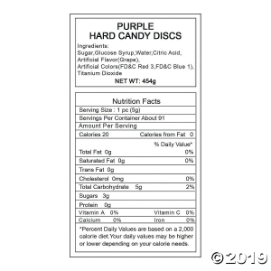 Purple Hard Candy Discs (86 Piece(s))