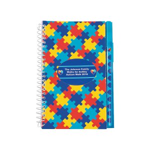 Personalized Autism Awareness Spiral Notebooks with Pens (Per Dozen)