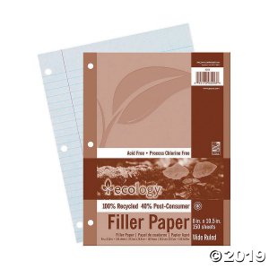 Recycled Filler Paper - White, Wide Ruled, 12pks (12 Piece(s))