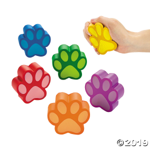 Paw Print Stress Toys (Per Dozen)