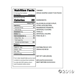 Outer Space Candy Fun Packs (72 Piece(s))