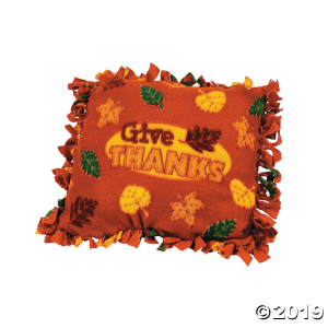 Fleece Give Thanks Tied Pillow Craft Kit (Makes 6)