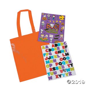 DIY Peanuts® Halloween Laminated Large Tote Bag Craft Kit (6 Piece(s))