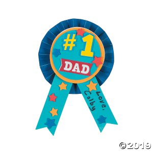 #1 Dad Award Ribbon Craft Kit (Makes 12)