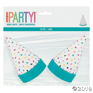 Birthday Confetti Cone Party Hats (8 Piece(s))