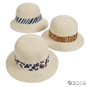 Adult's Pith Helmets with Animal Print Band (Per Dozen)