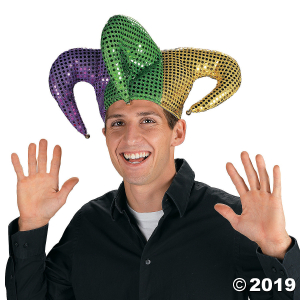 Mardi Gras Sequin Jester Hat