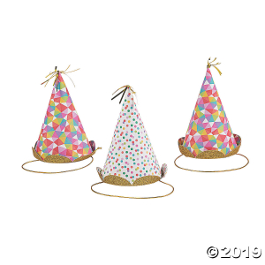Mini Confetti Cone Party Hats (6 Piece(s))