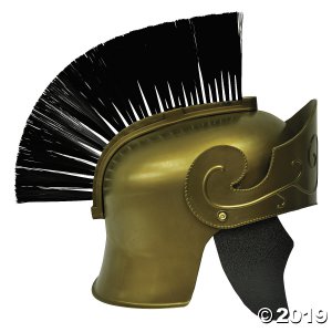 Adult's Gold Roman Helmet with Black Brush (1 Piece(s))