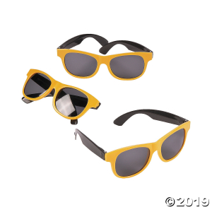 Adult's Gold & Black Two-Tone Sunglasses - 12 Pc. (Per Dozen)