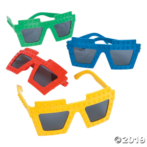 Color Brick Party Sunglasses (Per Dozen)