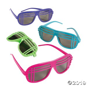 80s Neon Sunglasses - 12 Pc. (Per Dozen)