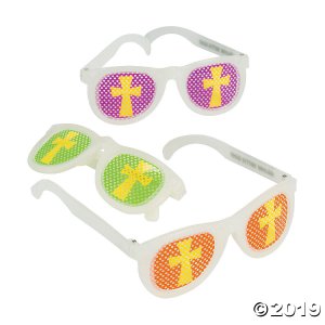 Glow-in-the-Dark Christian Pumpkin Pinhole Glasses (Per Dozen)
