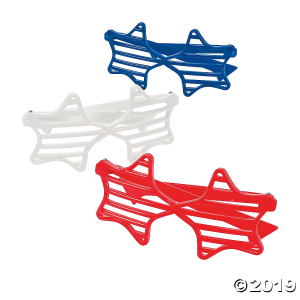 Patriotic Star-Shaped Shutter Glasses - 12 Pc. (Per Dozen)