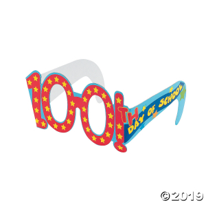 100th Day of School Cardboard Glasses (Per Dozen)