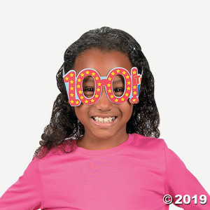 100th Day of School Cardboard Glasses (Per Dozen)