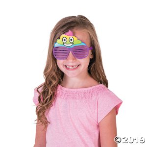 Kid's Rainbow Poop Emoji Shutter Glasses (Per Dozen)