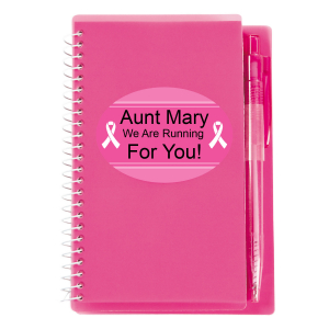 Personalized Pink Spiral Notebook & Pen Sets (Per Dozen)