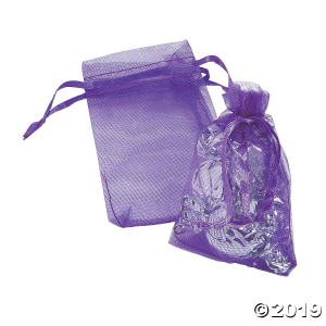 Mini Purple Organza Drawstring Treat Bags (50 Piece(s))