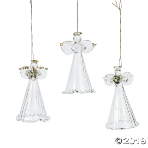 Spun Glass Angel Ornaments (Per Dozen)