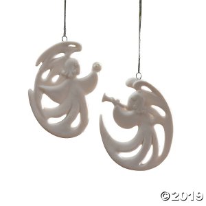 Ceramic Stylized Angel Christmas Ornaments (Per Dozen)