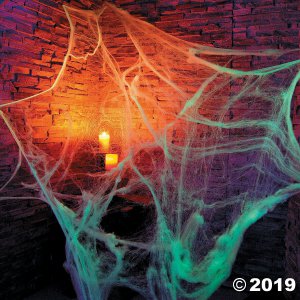 Giant Glow-in-the-Dark Spider Web Halloween Decoration (1 Piece(s))