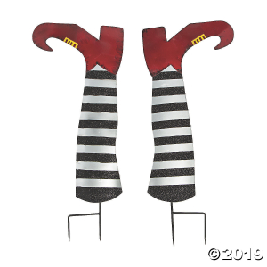 Gothic Halloween Witch Legs Yard Stakes (1 Set(s))