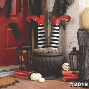 Gothic Halloween Witch Legs Yard Stakes (1 Set(s))