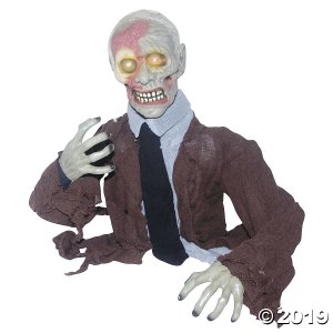 Animated Zombie with Glowing Eyes Halloween Decoration (1 Piece(s))