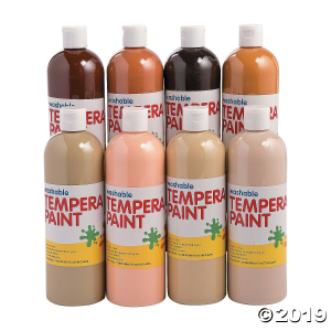 16-oz. Washable Multicultural Assorted Colors Tempera Paint - Set of 8 (1 Set(s))