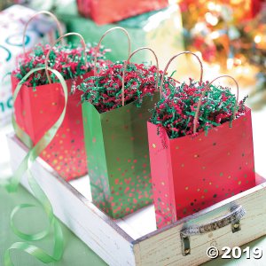 Medium Christmas Sprinkle Kraft Paper Gift Bags (Per Dozen)