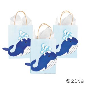 Medium Whale Kraft Paper Gift Bags (Per Dozen)