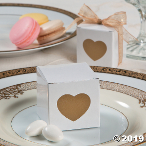 Gold Heart Favor Boxes (24 Piece(s))