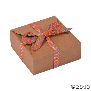 Kraft Paper Scalloped Edge Favor Boxes (24 Piece(s))